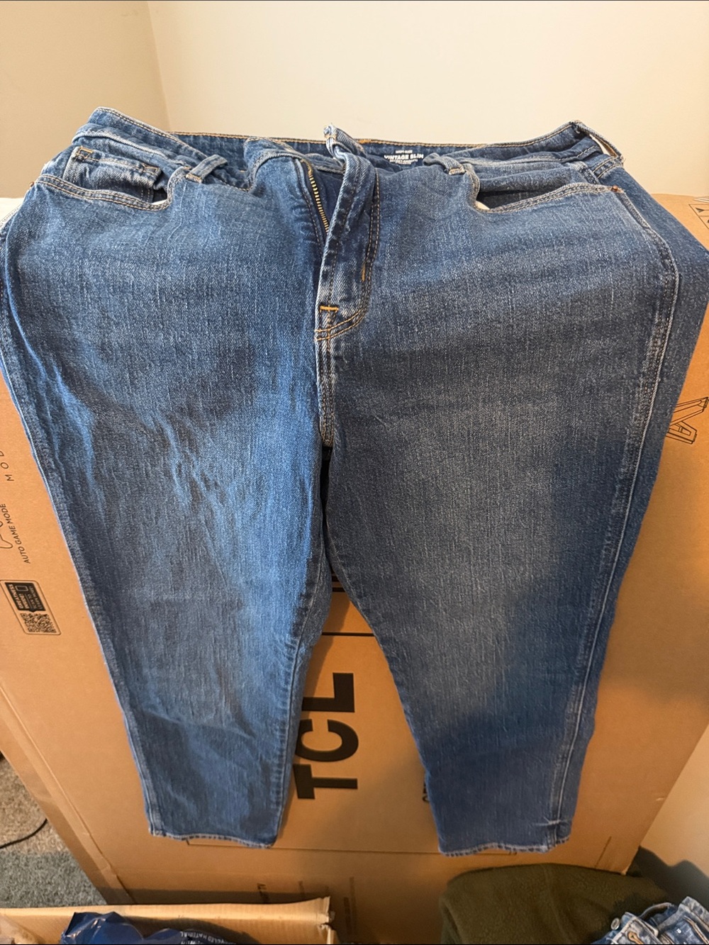 Old Navy High-Rise Vintage Slim Jeans - Dark Indigo - Picture 2 of 3